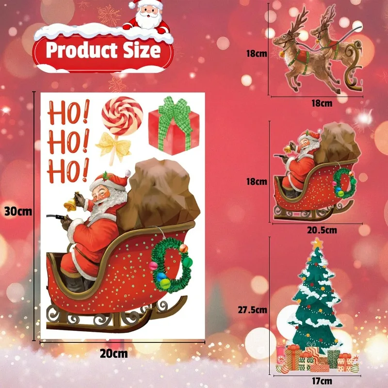 Christmas Party Decorations - 5 PCS Snowflake Window Clings Stickers for Glass | Christmas Decorations Indoor Outdoor