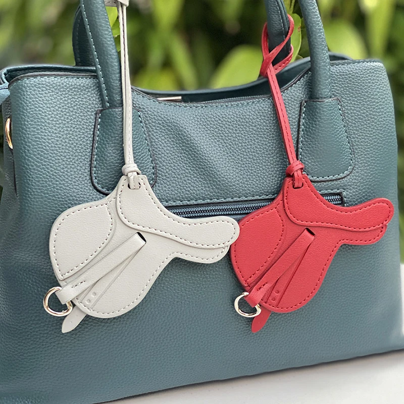 Fashion Soft Leather Saddle Bag Charm Hanging Decoration Ornament  Bag Ornaments For Lady Handbag Bag Accessories
