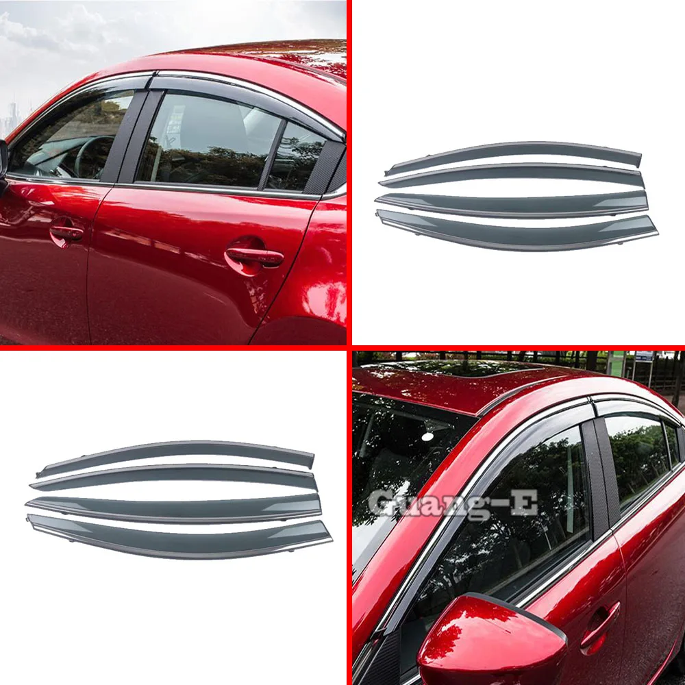 

Car Styling Stick Plastic Window Glass Wind Visor Rain/Sun Guard Vent For Mazda6 Mazda 6 Atenza 2014 2015 2016 2017 2018 2019