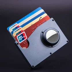 YUECIMIE Rfid Card Holder Case Men Wallets Male Black Short Purse Small Aluminum Slim Wallet Mini Wallets For Airtag Air Tag New