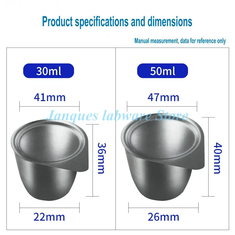 Imagem -06 - Cadinho de Ferro do Laboratório 30ml 50ml com Recipiente de Aquecimento Resistente de Alta Temperatura da Pureza da Cobertura