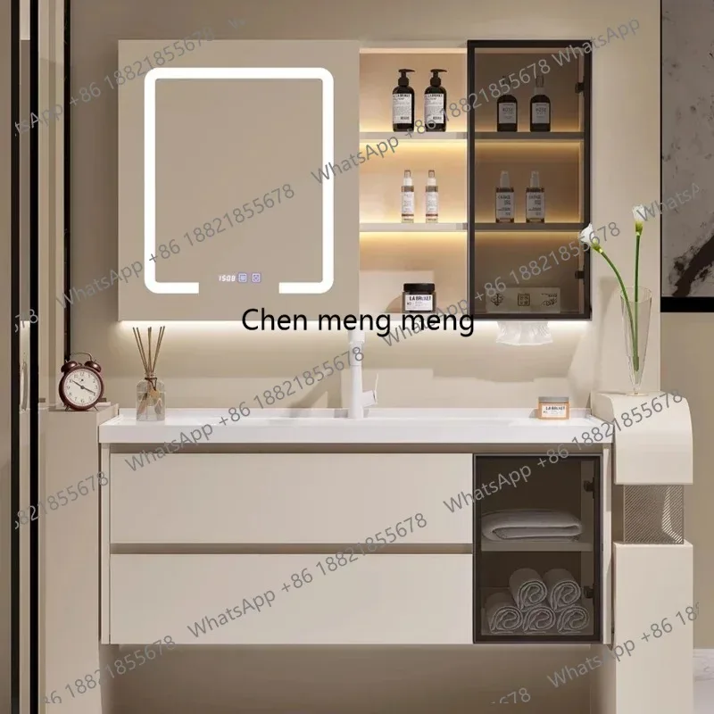 Minimalist Modern Bathroom Cabinet Combination Washbasin Ceramic Bathroom Cabinets Integrated Basin Casa Arredo Furniture