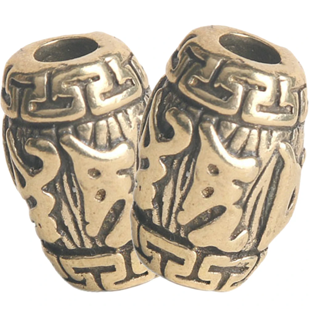 

2pcs Retro Brass Spacer Beads for Bracelets Making Jewelry DIY Crafts Vintage Metal Loose Beads H made Accessories