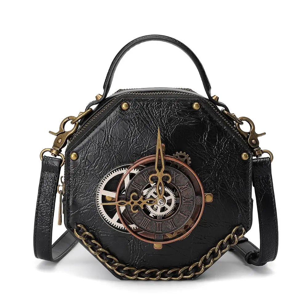 

Luxury Women's bag punk industrial retro style ladies shoulder messenger bag motorcycle handbag wallet card holder