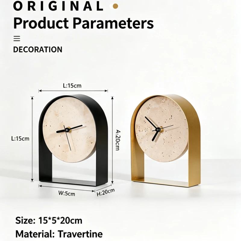 Luxury Modern Office Accessories High-End Sample Room Study Clocks Decorative Bookcases Desktop Crafts and Decorative Items
