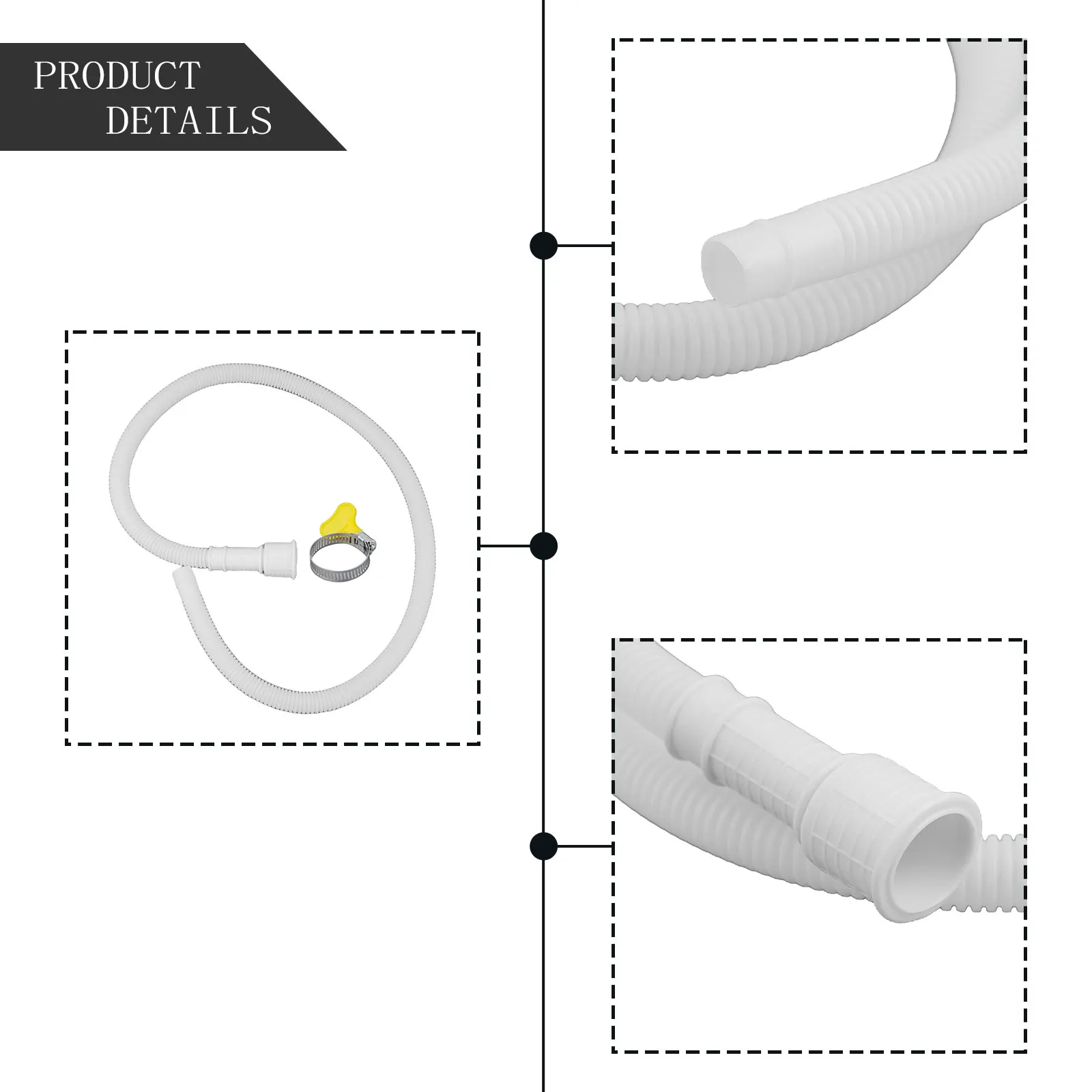 1 個排水ホースクランプ付き 1-3 メートル排水ホースパイプ入口延長チューブ排水管洗濯機水道管家庭用