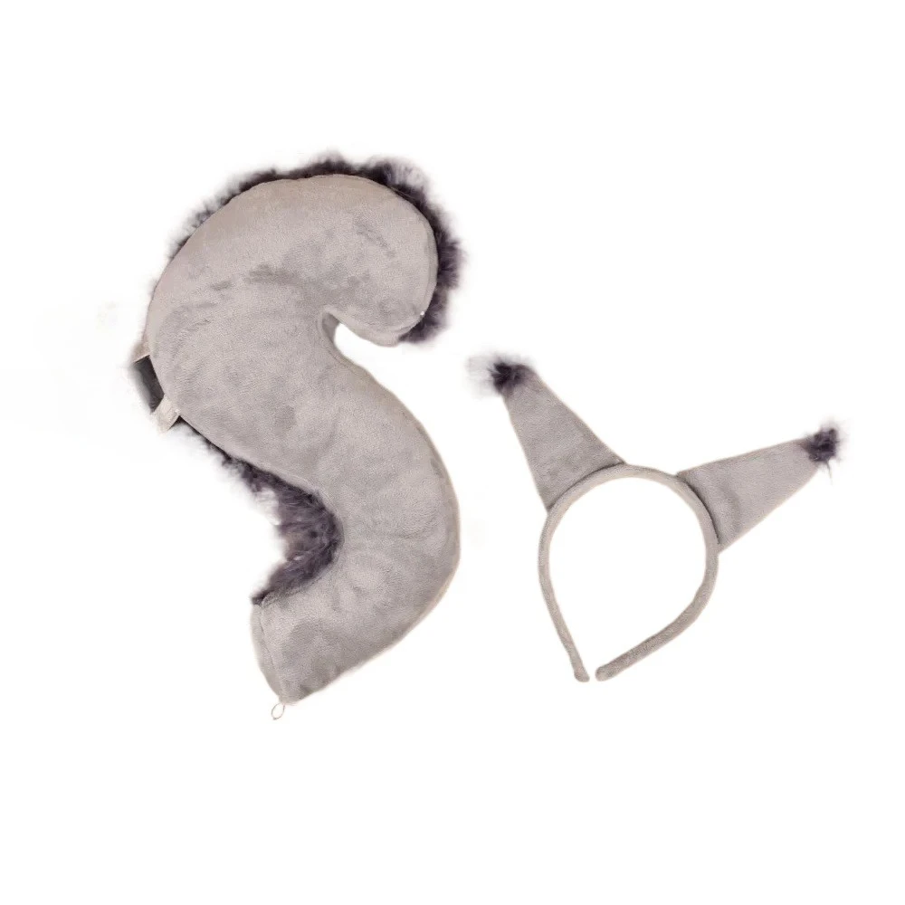 Christmas Halloween Furry Animal Tail Lolita Squirrel Ear Headband Cosplay Accessories