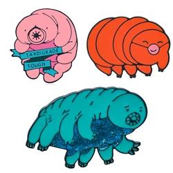 Catuni Cute Tardigrade Microbes Pin Enamel Brooch Biology Water Bear Lanyard Lapel Backpack Badge Gift for Student Unisex