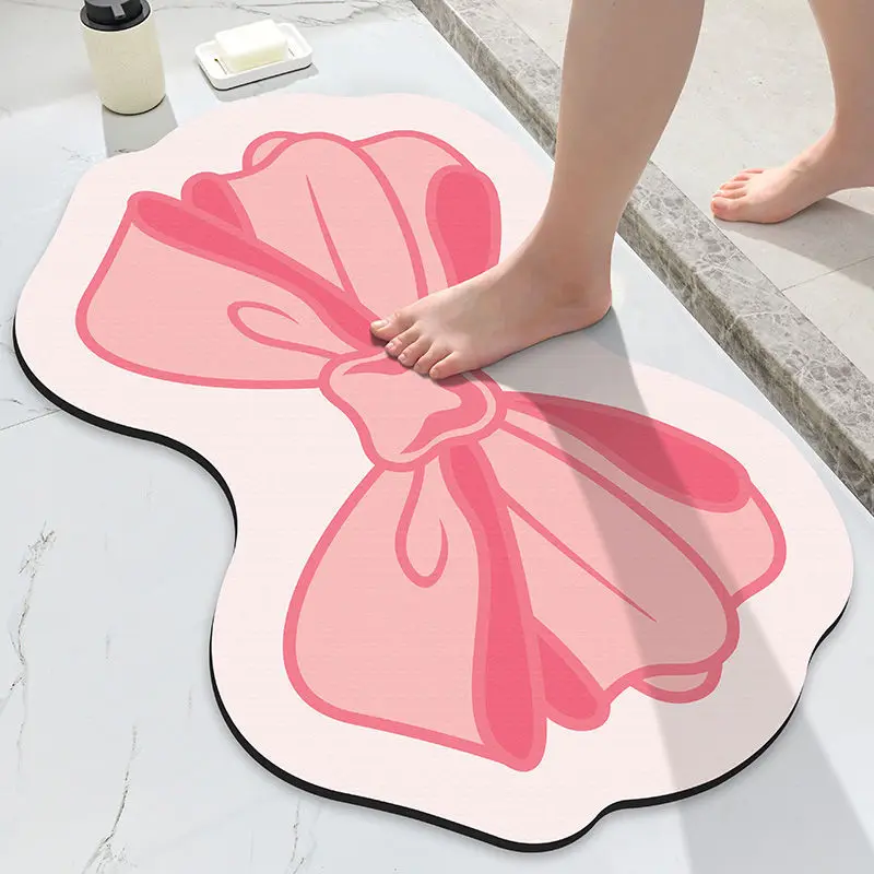 Girly Diatom Mud Absorbent Floor Mat Bathroom Soft Mat Entry Bathroom Non-slip Bathroom Door Mat Carpet