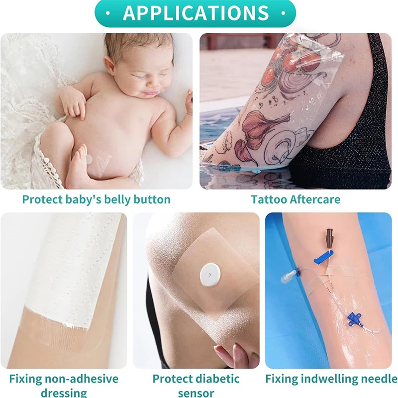 PU Transparency Film Visible Waterproof Dressing Tape Invisible Sticker Indwelling Needle Duct Fixed Patch Self Adhesive