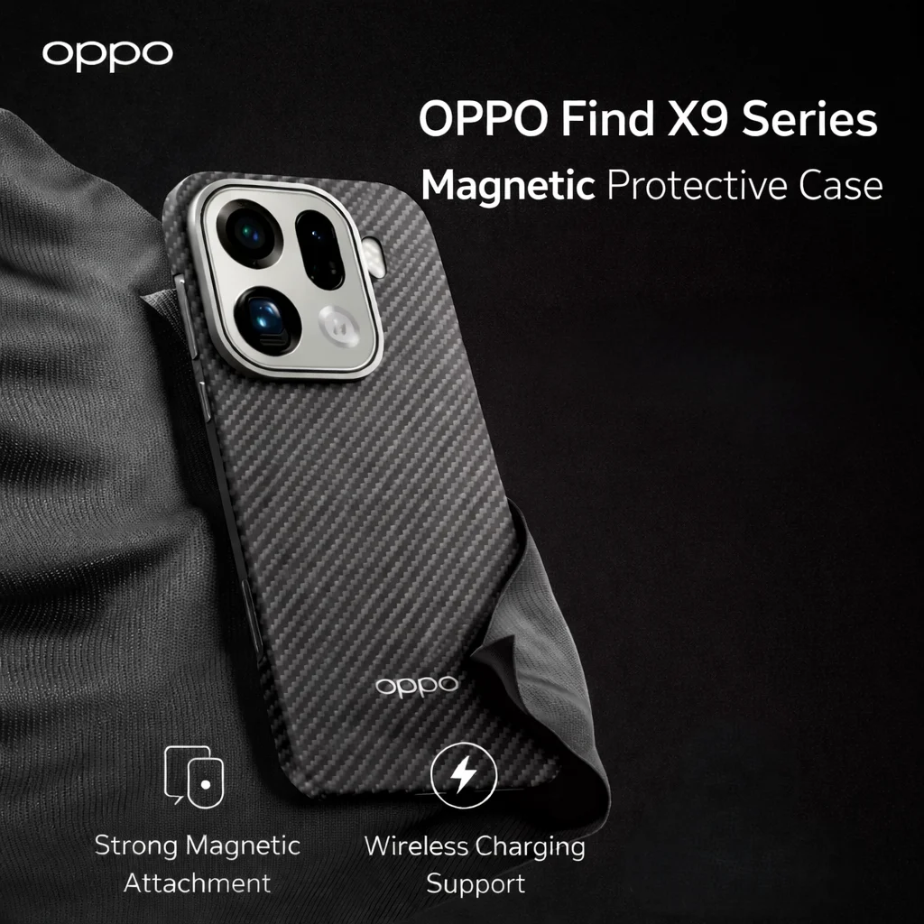 

New OPPO Find X9 Pro Magnetic Protective Case, Black. Compatible with OPPO Find X9 Pro and OPPO Find X9. Supports magnetic charg