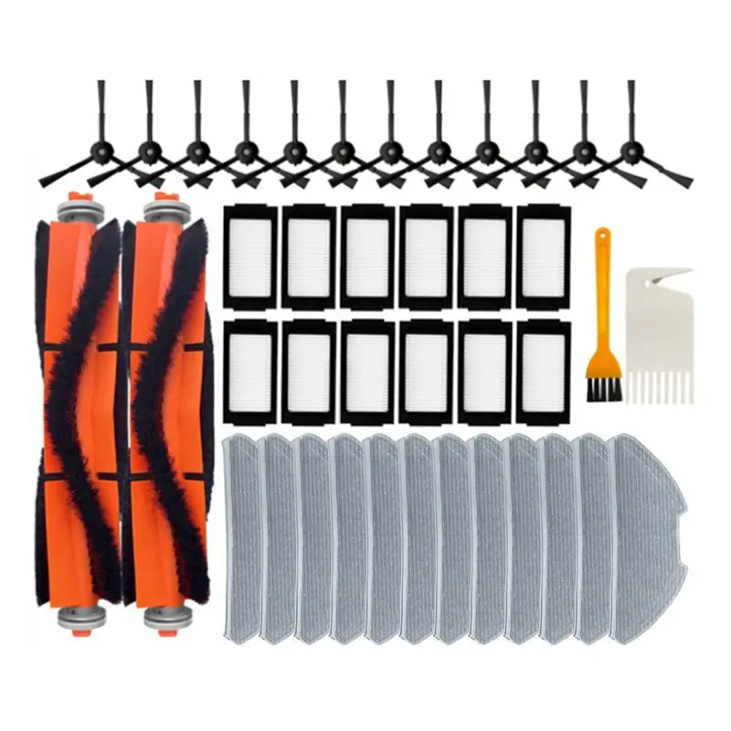 40PCS For Mijia Robot Vacuum Mop Pro MJSTS1 / MJSTS 2 Pro Robot Vacuum Accessories Main Side Brush Mop Cloth Filter-AT64