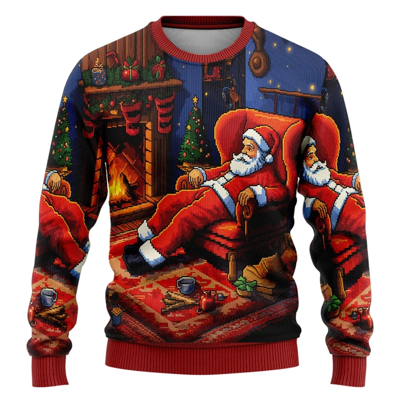 

Merry Christmas Santa Claus 3D Printed Unisex Ugly Sweater Funny Gifts Male Streetwear Xmas Man Sweatshirts Cartoon Pullovers