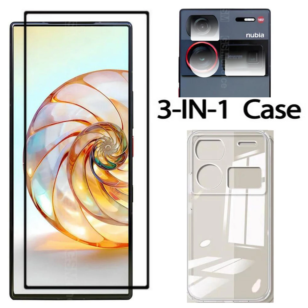 3-in-1 Case Glass For Nubia Z60 Ultra Screen Protector Glass Full Protection on For Nubia Z60 Ultra  Camera Lens Glass