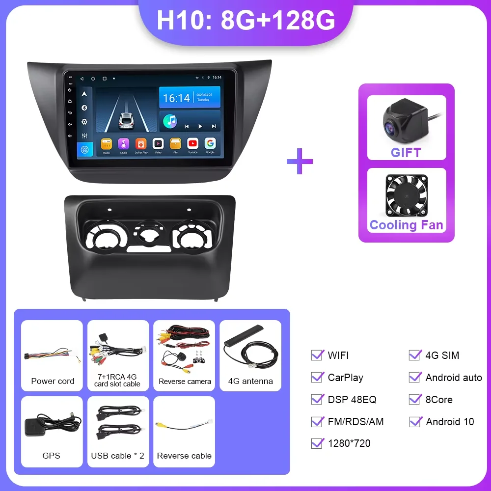 

Автомобильный радиоприемник Herorider Android, мультимедийный видеоплеер для Mitsubishi Lancer 9 CS 2000-2010, 2Din, головное устройство Carplay, стереодинамики