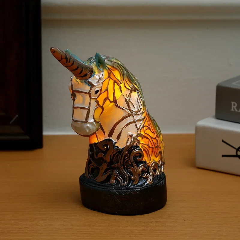 3D Animal Series Desk Lamp, Decorative Night Stand Light, Colorful Vintage Stained Glass, Elephant, Owl, Cat Style, Table Lamp