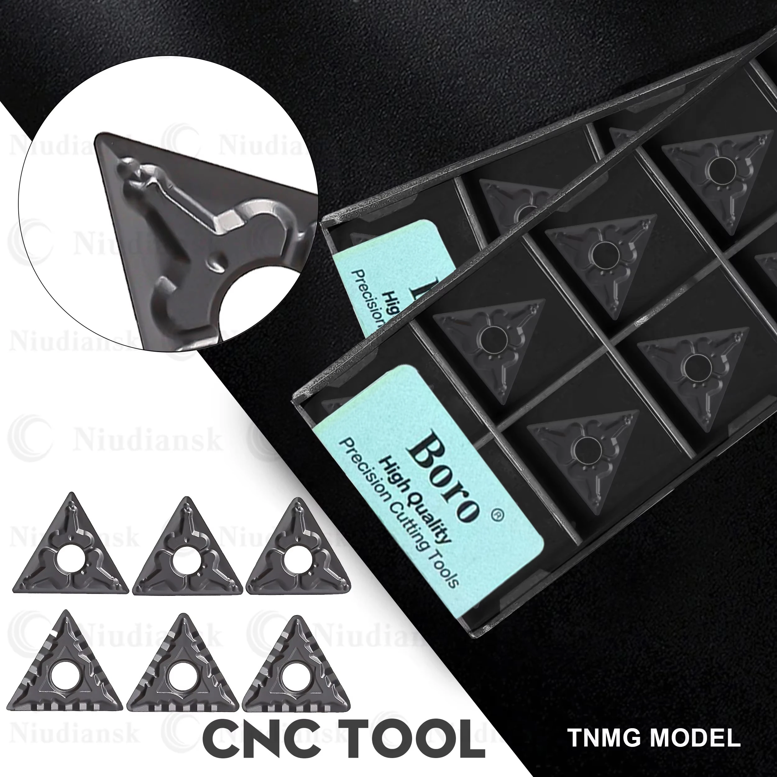 

TNMG160404 TNMG160408 TNMG160412 TM CQ TF9218 CNC Lathe Cutter Triangular Two-Tone Turning Tool Blade For Processing Steel parts