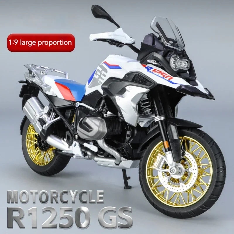 

1:9 BMW R1250 GS приключения, литая металлическая модель мотоцикла из сплава, модель со звуком и фотографией, игрушки, подарки с подарком бойфренду, детские подарки