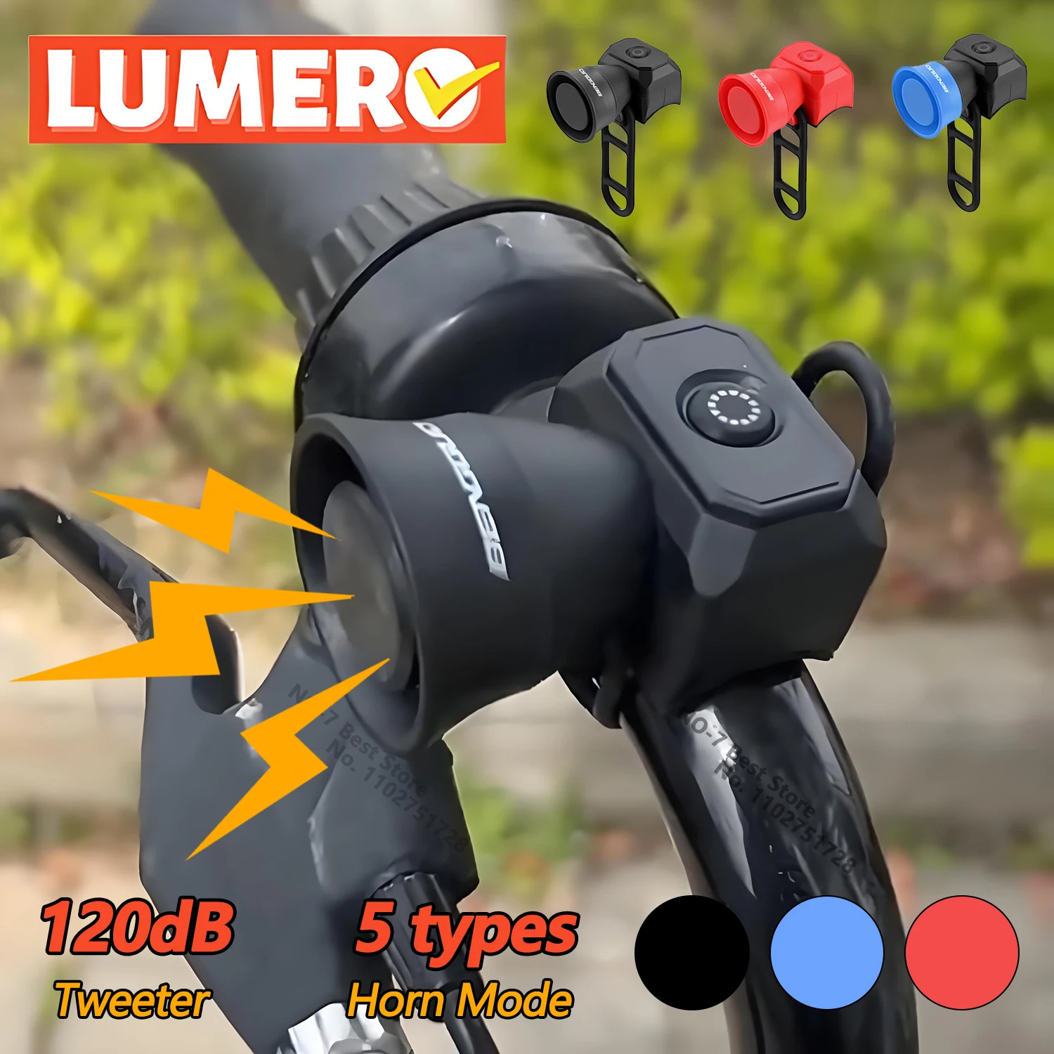5 Modes Bicycle Horn Mountain Bike Mini Battery Waterproof Electronic Bike Bell Riding Equipment Children's Scooter Accessories