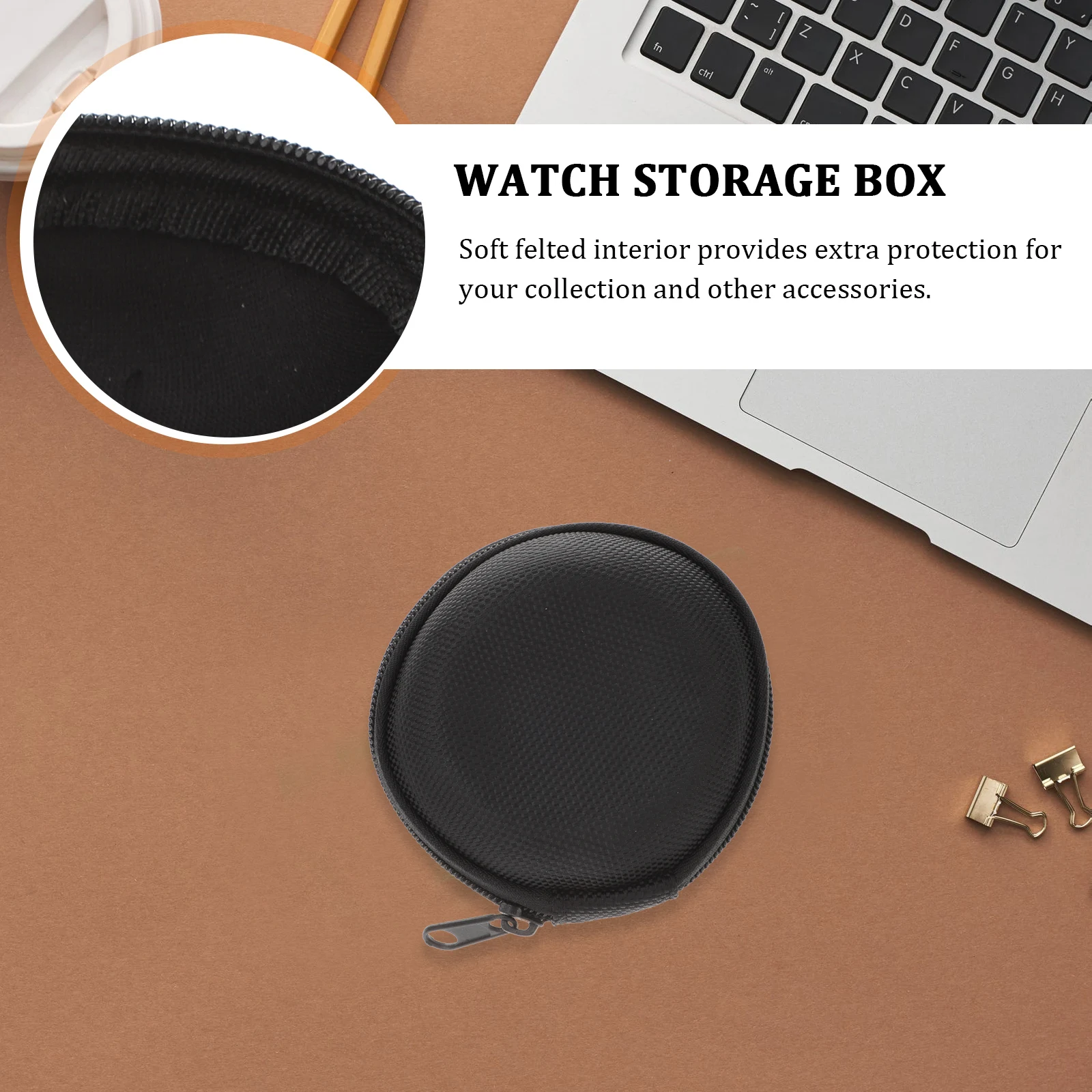 

Portable Watch Box for Men Small Travel Case Soft Felted Interior Protects Watches Jewelry Holder Perfect Gift Idea Watch