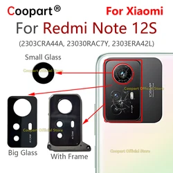 Coopart Rear Back Camera Glass Lens For Xiaomi Redmi Note 12S With Frame Bezel Adhesive Sticker