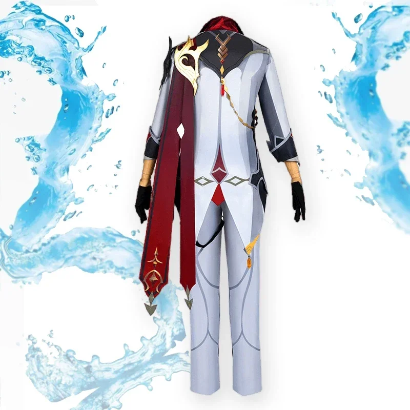 Disfraz de Tartaglia, juego Genshin Impact, uniforme de Cosplay, traje con peluca para hombre, disfraces de fiesta de Halloween, ropa