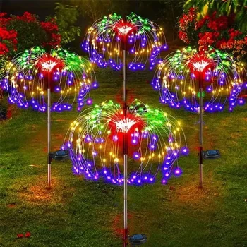 Outdoor LED Solar Firework Lights Garden Decoration Fairy Lights Waterproof Dandelion Lawn Lamp for Garden Landscape Lawn Decor
