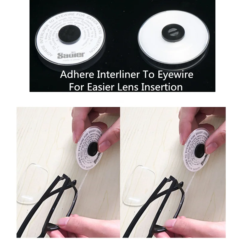 

2PCAdhere Interliner To Eyewire for Easier Lens Insertion New Style Fullrim Glasses Store Assembly Accessories