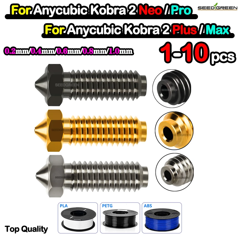 For Anycubic Kobra 2 pro/plus bimetal For Anycubic Kobra 2 Neo/Max Copper plated Hardened Steel Nozzles