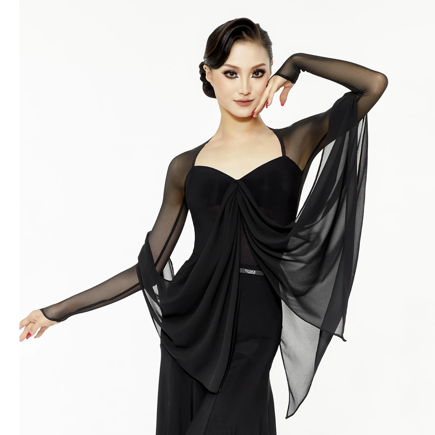 Nouveau haut de danse latine robe de concours de danse de salon femmes Rumba Tango danse Costume hauts vêtements de Performance latine BL14562