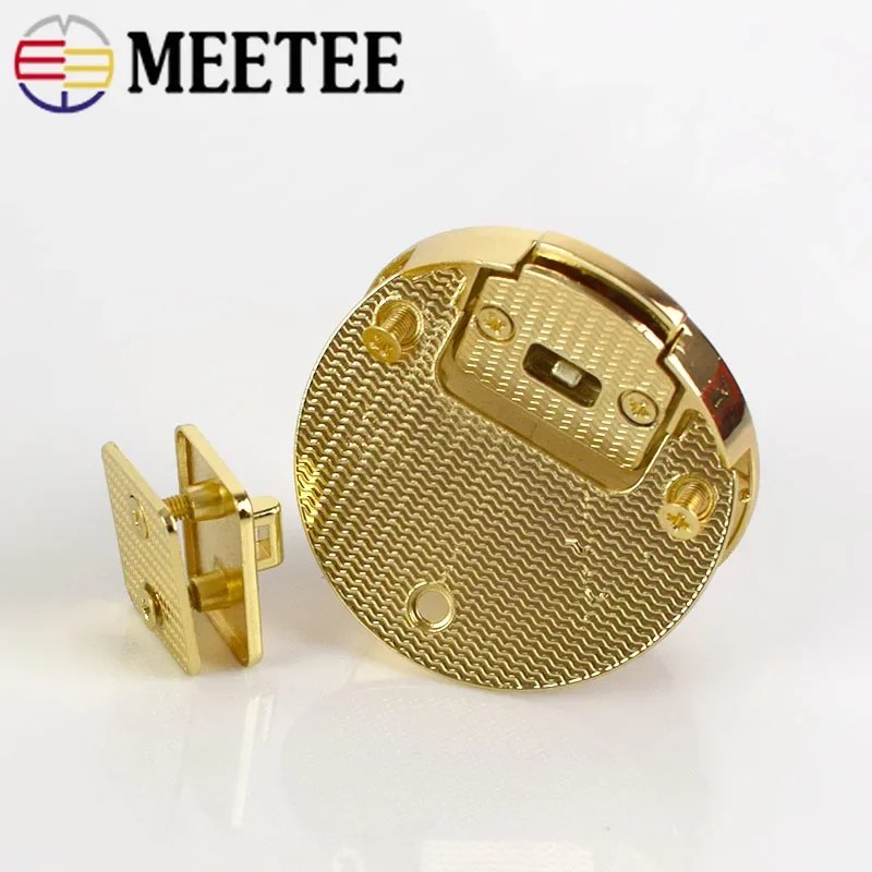 Meetee 2pcs Metal Clasp Turn Twist Lock Spring Buckle for DIY Handbag Bag Purse Hardware Closure Bags Parts Leather Accessories