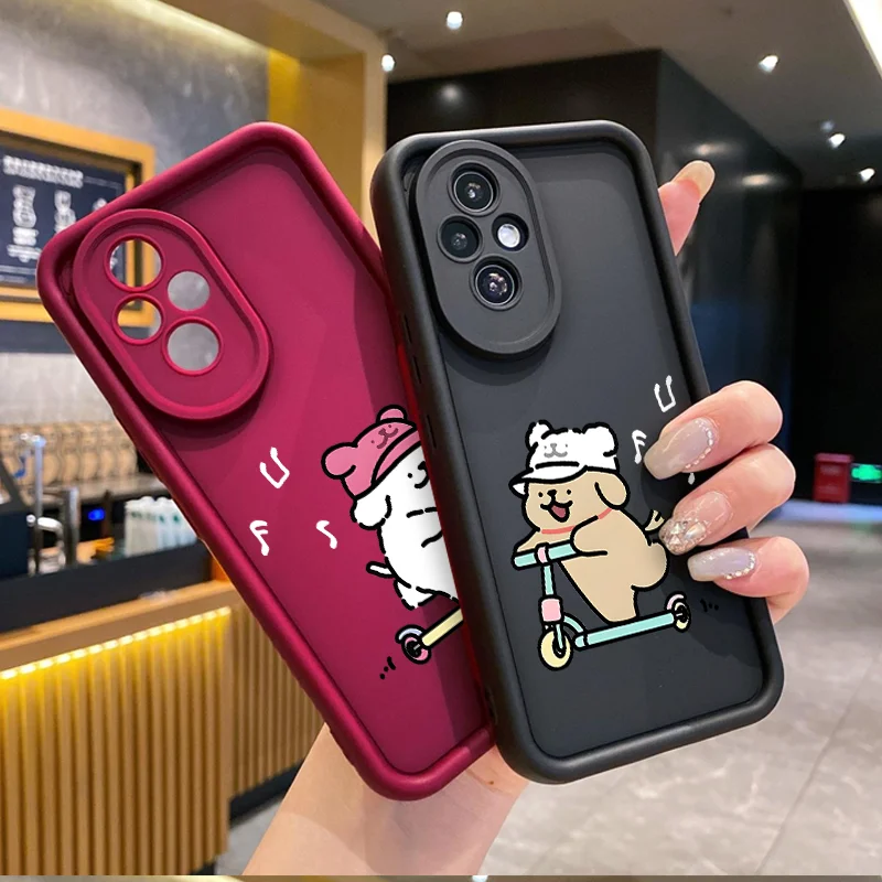 Cute Cartoon Driver Dog Couple Phone Case for OnePlus 10R 11 Nord 2 3 CE2 CE3 CE4 Lite 5G ACE2 ACE3 4G Soft Covers Paired Fundas