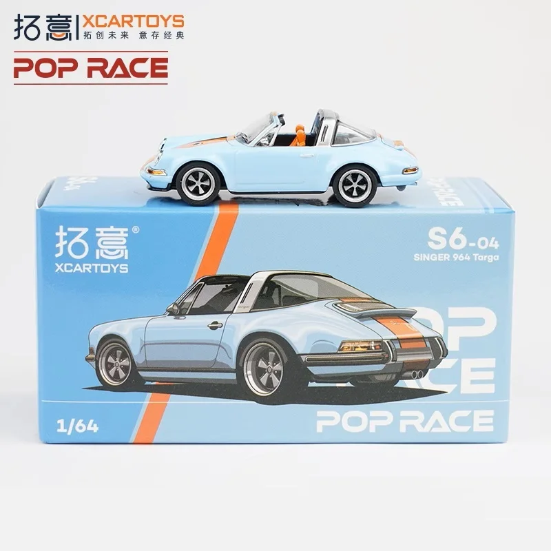 

XCarToys x Pop Race 1:64 SINGER 964 Targa Blue Diecast Model Car