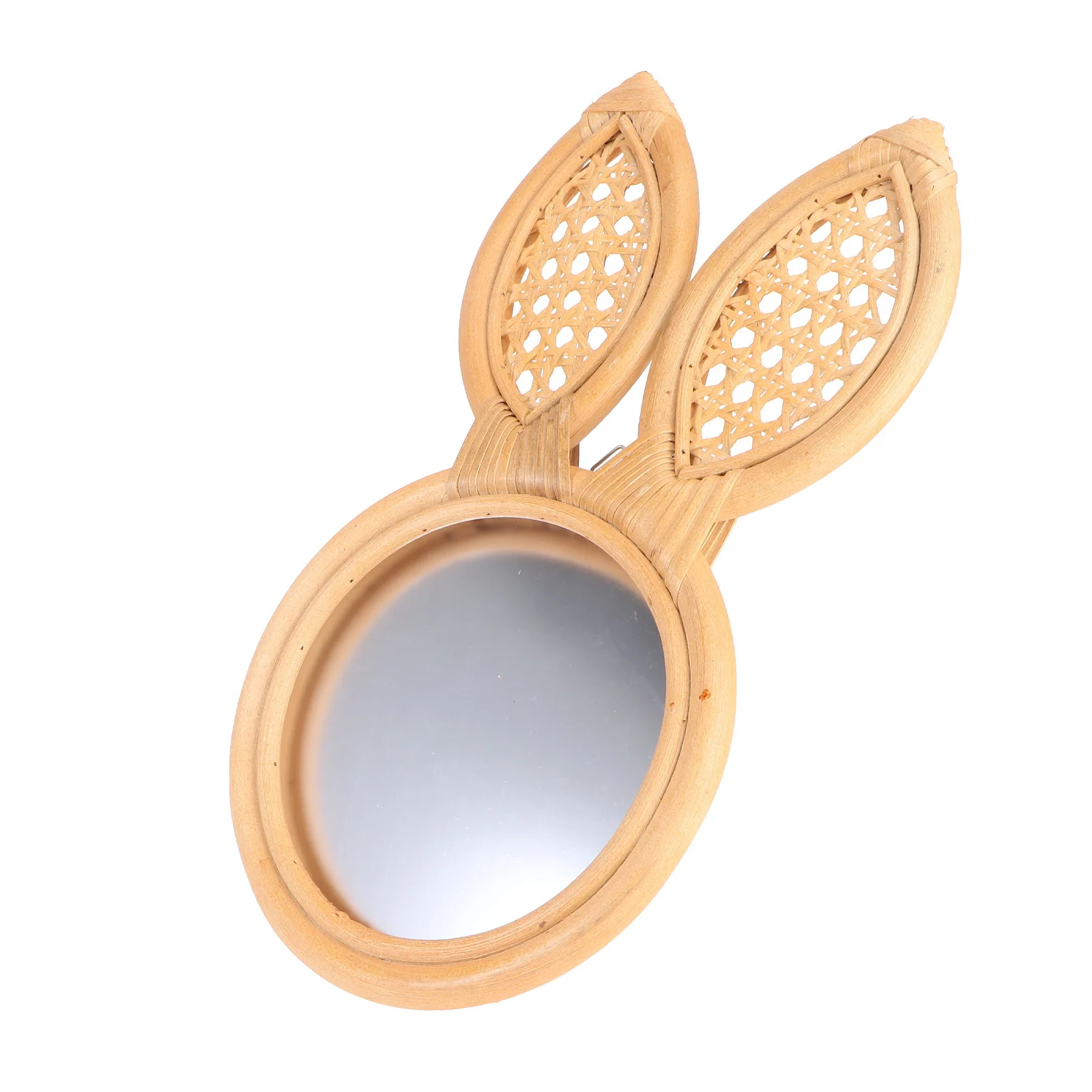 1Pcs Rattan Makeup Mirror Woven Design Wall Hanging Decorative Mirror for Home Bathroom Bedroom Wall Art Decor Home Decor