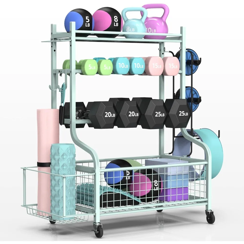 

Dumbbell Rack, Weight Rack for Dumbbells, Home Gym Storage for Dumbbells Kettlebells Yoga Mat and Balls