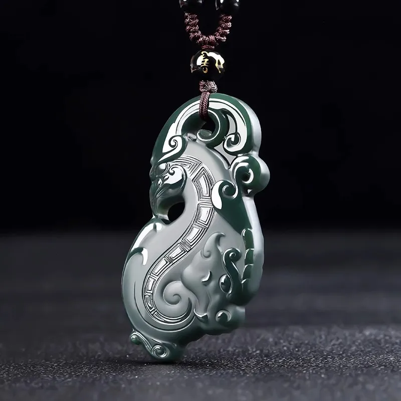 The Real Hetian  Jade Pendant Long Fengyu