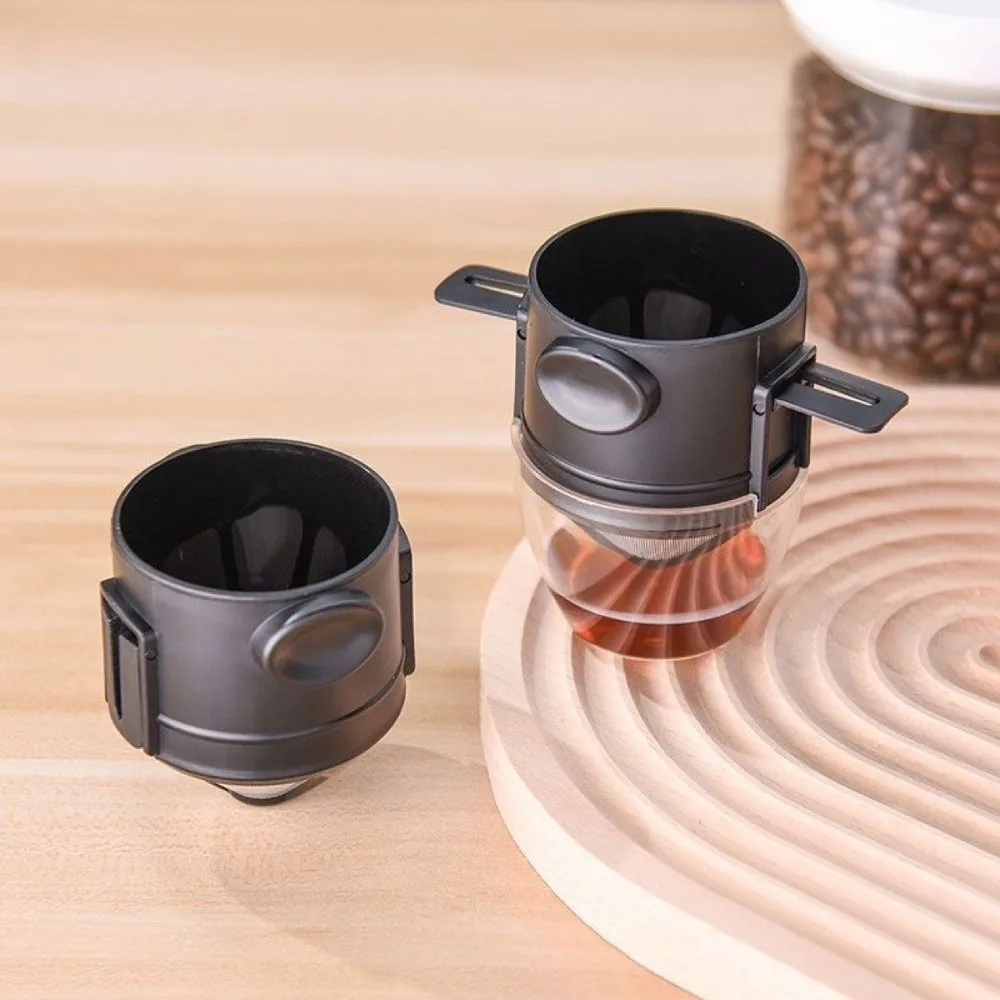 

Portable Folding Coffee Filter Stainless Steel Plastic Handle Coffee Drip Filter Collapsible Reusable Coffee Funnel Travel