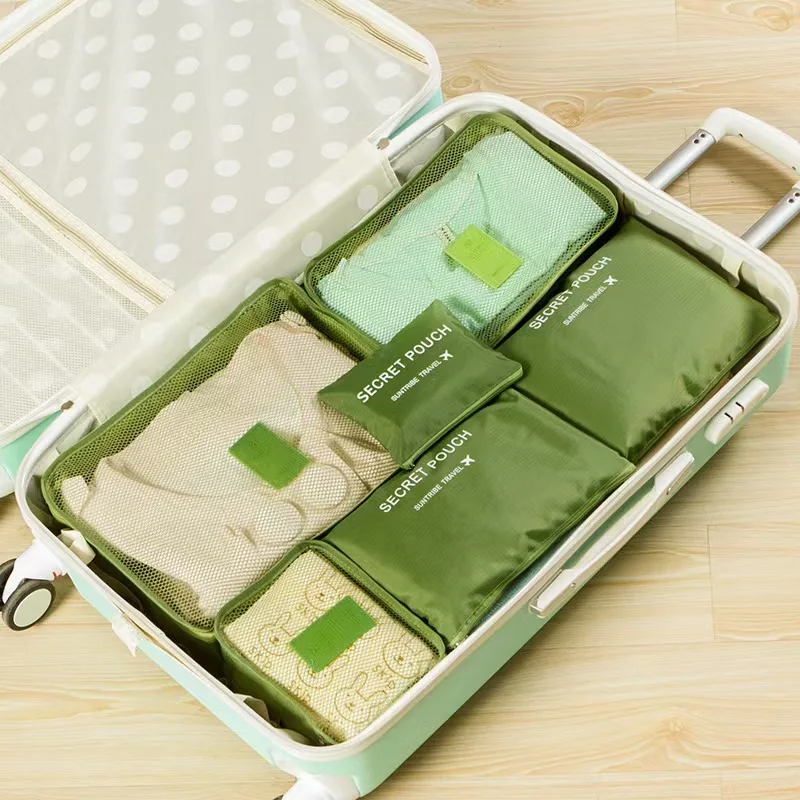 6-delig/set reisopbergtas draagbare grote capaciteit waterdichte bagageruimte kleding ondergoed opbergtas met ritssluiting