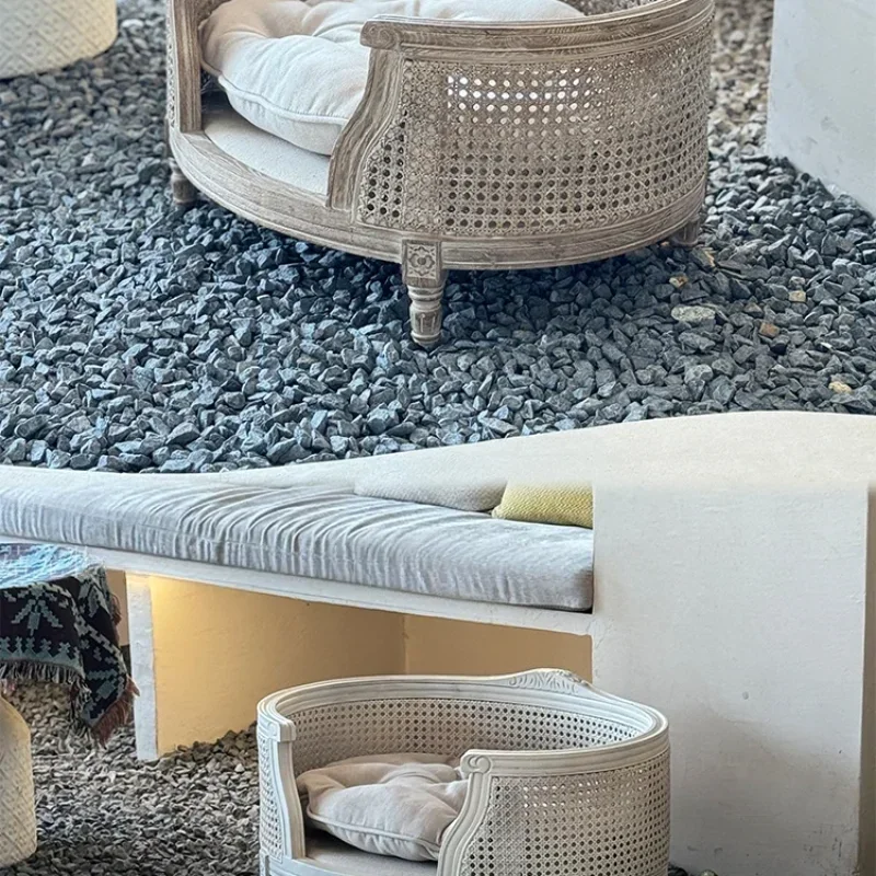 

Mushroom pet Dutch retro sofa bed Solid wood kennel Cat litter Internet celebrity explosion Free shipping including pad Universa