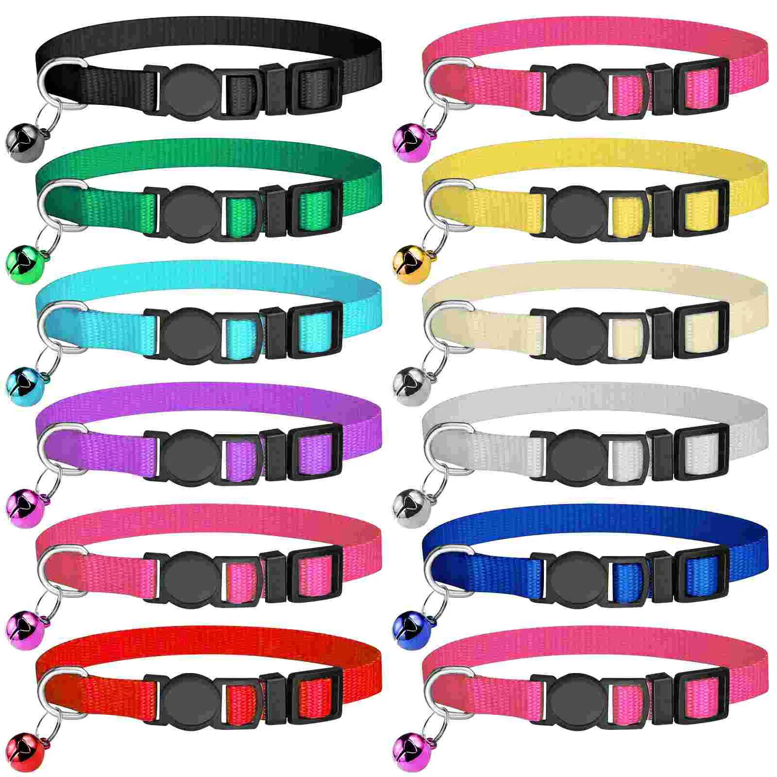 POPETPOP 12pcs Footprint Printed Pet Collar Bell Pet Neck Ring Pet Supplies for Dog Puppy