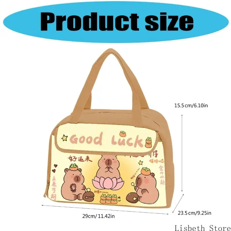 124A Túi ăn trưa của sinh viên cách nhiệt hoạt hình không thấm nước Capybara in dễ bảo trì