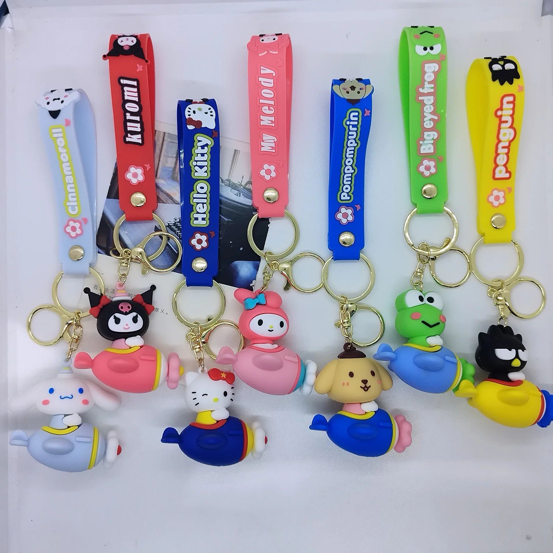 

Cross Border Creative Cartoon Airplane Sanrio Kuromi My Melody Cinnamoroll Wholesale of Keychain Bags Car Keychain Accessories