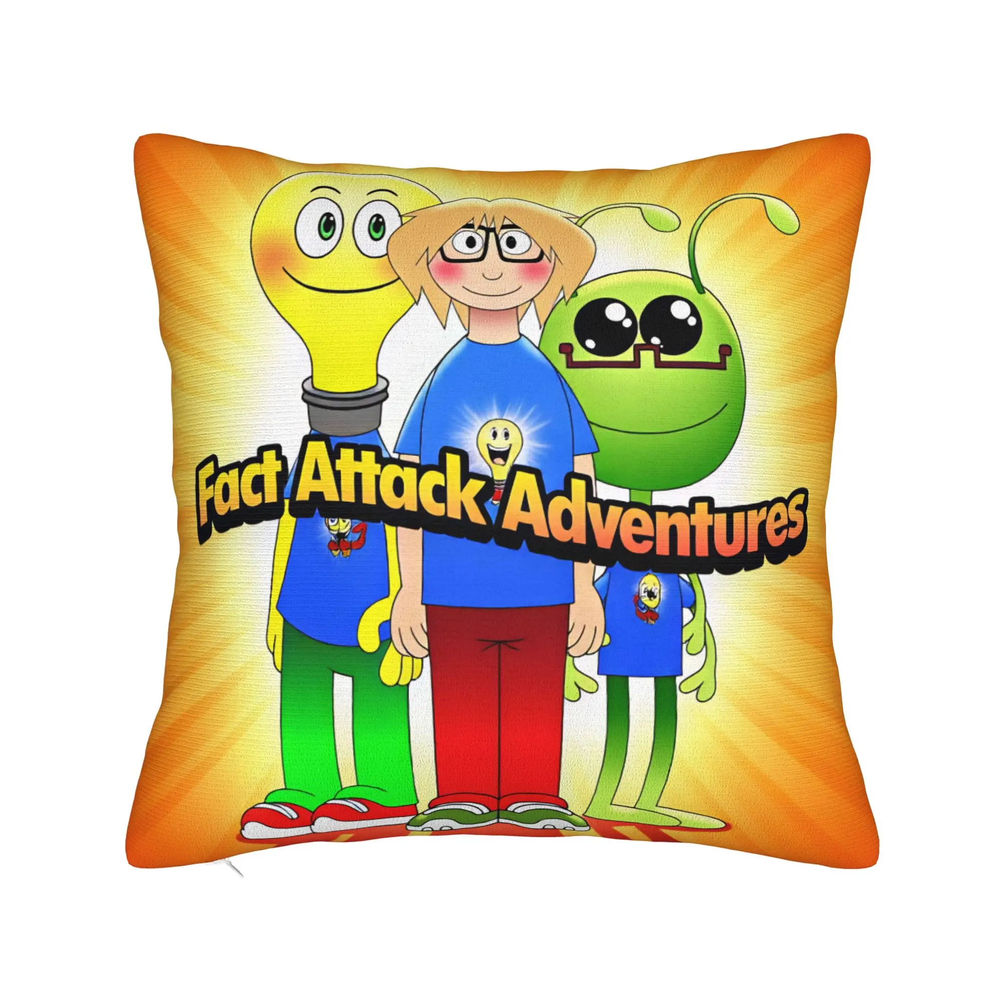 Fact Attack Adventures Pillow Cover  Comfy Cushion Cover Fashion Pillow Case For Office Car Home Decor