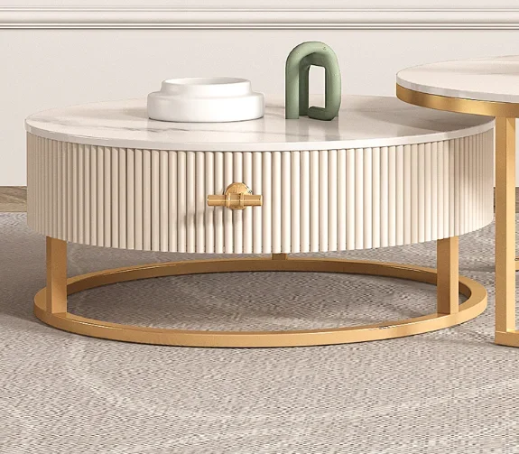 

Furniture Modern Luxury Gold Sofa Tisch Bass Salon Living Room Center Coffee White Marble Top Set Oval Coffee Table high quality