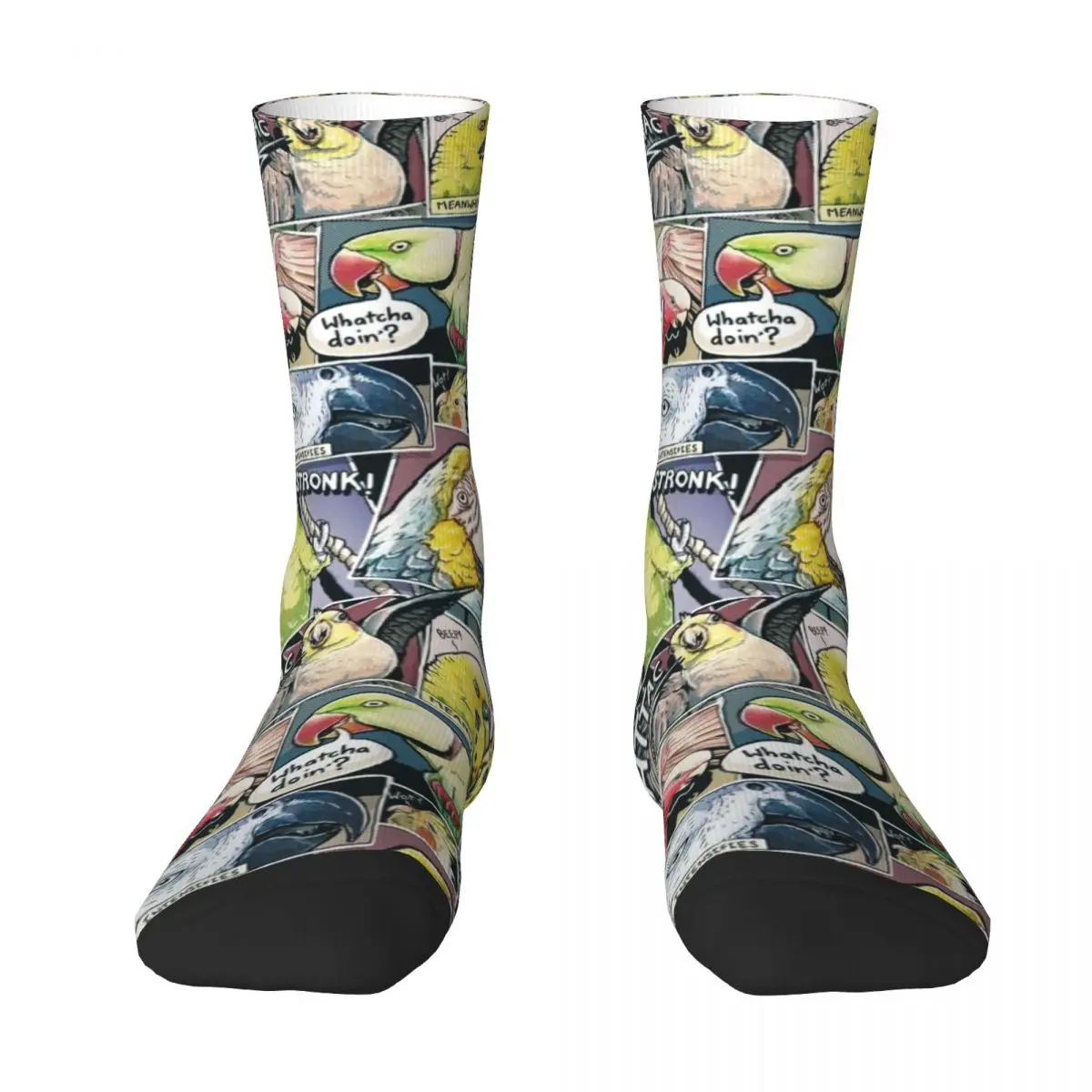 

Parrots Comic Style Socks New year's Hiking boots custom sports ankle Women Socks Men's