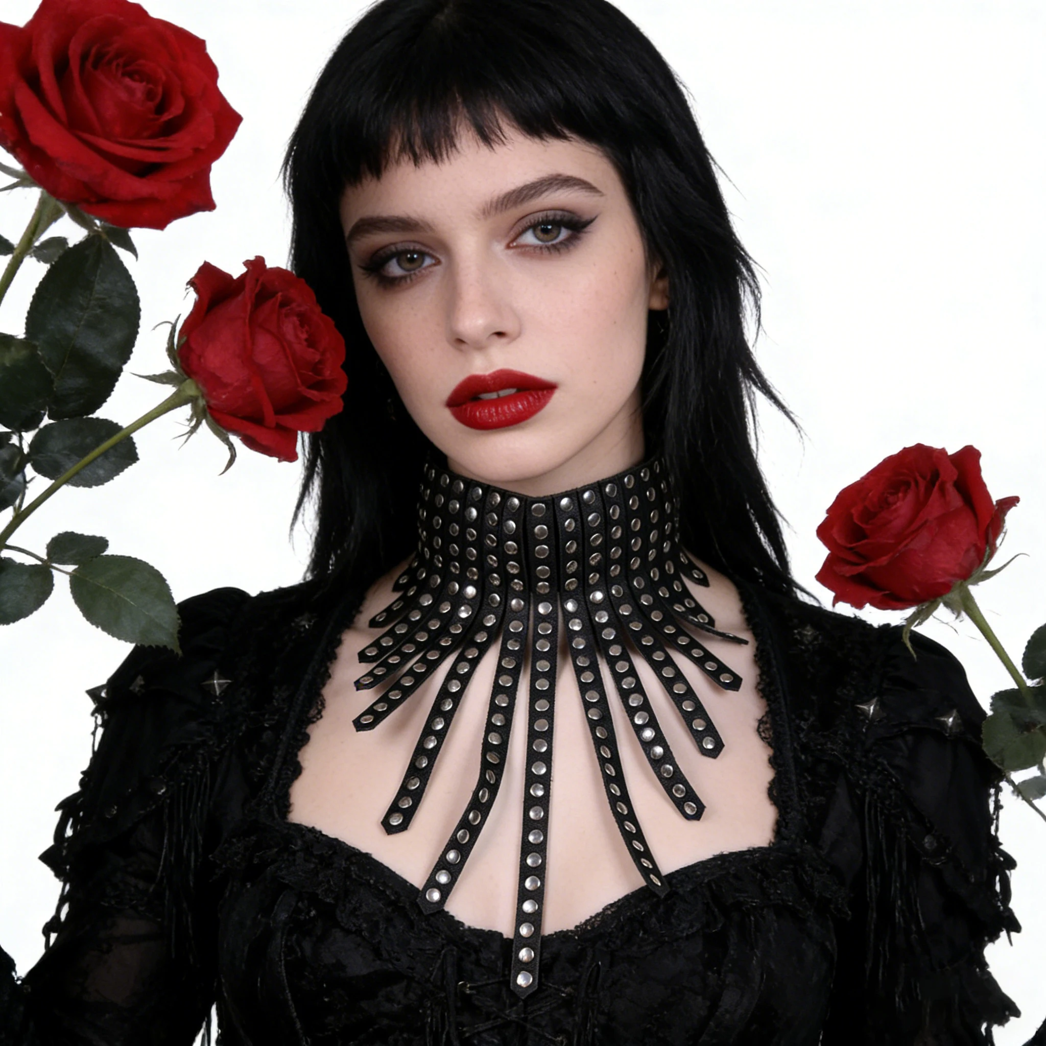 Punk Rock Multi-Strap Design Neck Decoration Choker - Street Edgy Studded Tassel Choker, Must-Have PU Leather Neck Accessory