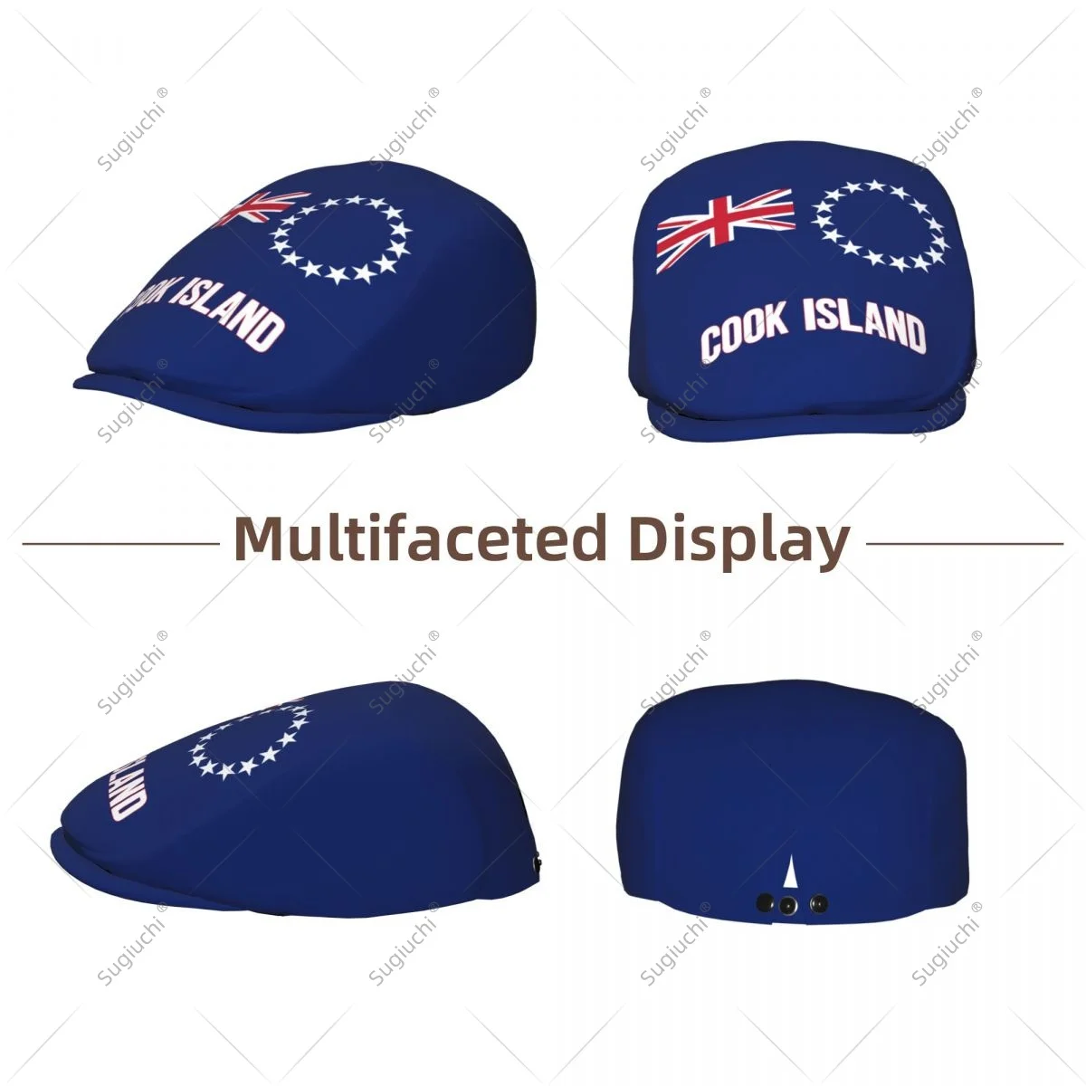 Forward cap Cook Islands Flag Men Women Flat Newsboy Driving Hat Cap Short Brim for Driving Daily visors hat