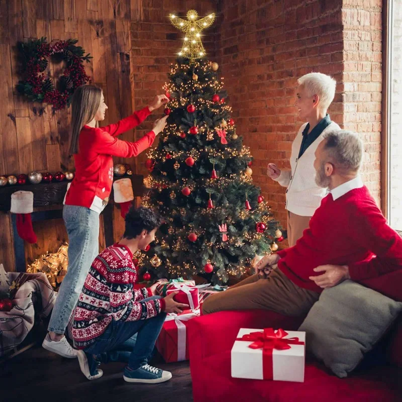 ضوء بريق معدن الحديد الملاك شجرة عيد الميلاد توبر ديكور للمنزل شجرة عيد الميلاد زخرفة نافيداد السنة الجديدة عطلة مكتب المنزل #5