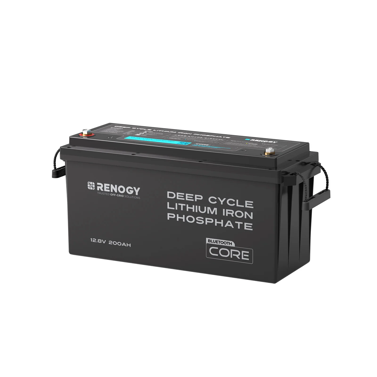 

Renogy 12 В 200 Ач Bluetooth Lifepo4 Батарея, встроенная литиевая батарея глубокого цикла BMS 200 А, пиковое перенапряжение мощности 400 А для без сети