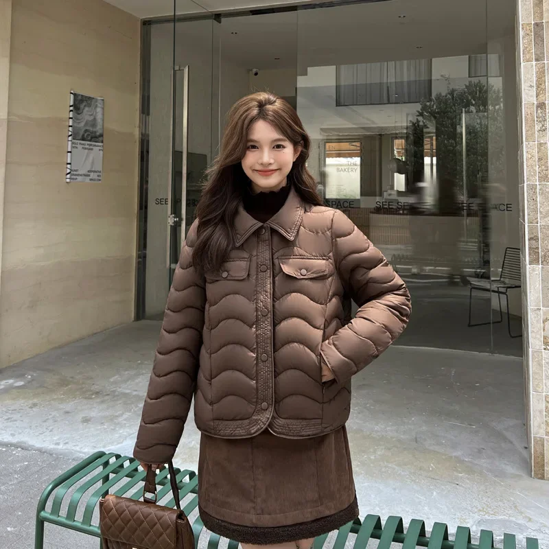 2024 Autumn and Winter New Down Cotton Jacket for Women Fashionable Lightweight Cotton Jacket Thickened Coat